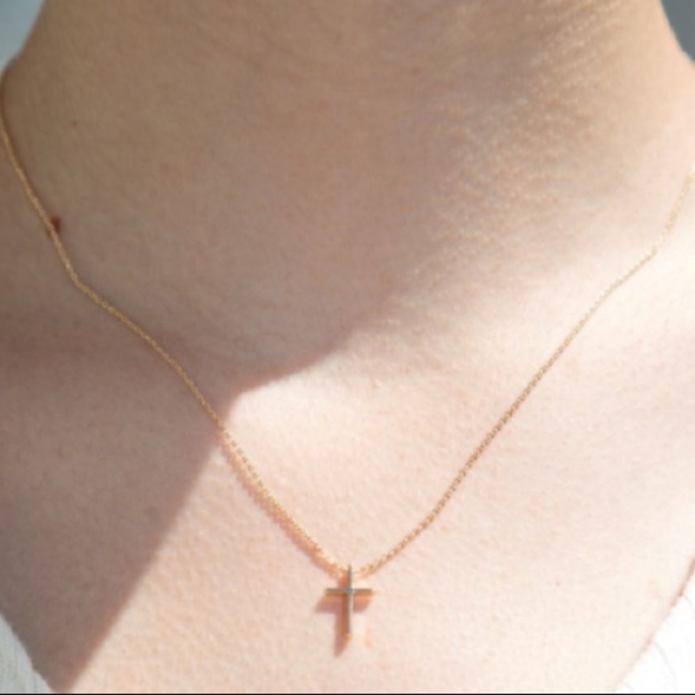 Gold Cross Necklace Brandy Melville